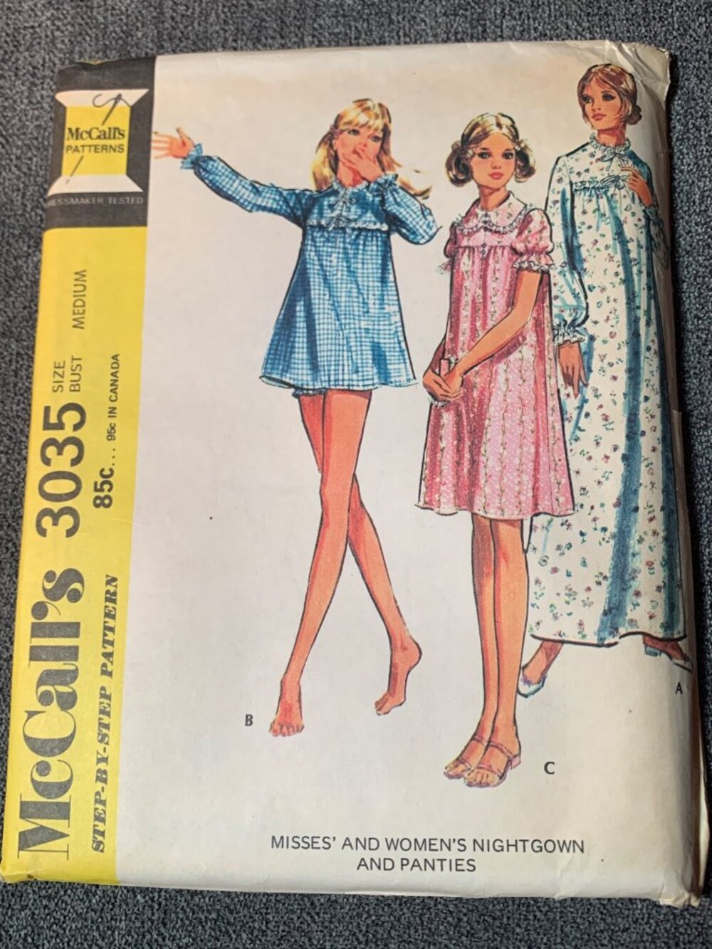 McCall's Misses Sleepwear Sewing Pattern Size 12-14 3035 Uncut